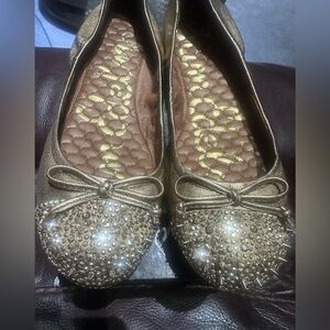 Sam Edelman Metallic Gold Flats with Studs